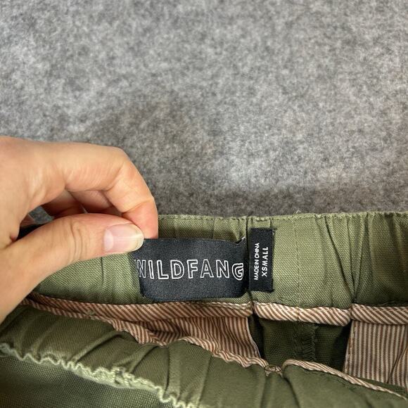 Wildfang The Essential Drawstring Pant Womens XS Green Stretch Tapered Leg - Picture 9 of 10